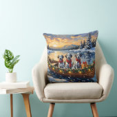 Dalmatian Christmas Boat Holiday クッション (椅子)