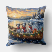 Dalmatian Christmas Boat Holiday クッション (裏面)