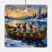 Dalmatian Christmas Boat Holiday セラミックオーナメント (裏面)