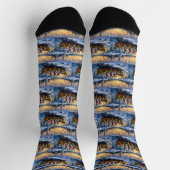 Dalmatian Christmas Boat Holiday ソックス (上部)