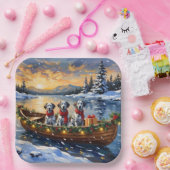 Dalmatian Christmas Boat Holiday ペーパープレート (パーティー)