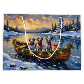 Dalmatian Christmas Boat Holiday ラージペーパーバッグ (裏面)