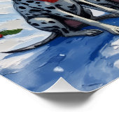 Dalmatian Christmas Lighthouse Holiday ポスター (コーナー)