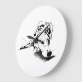 Dalmatian Clock - Dog Art  ラージ壁時計 (傾斜)