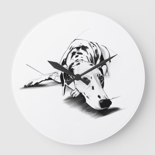 Dalmatian Clock - Dog Art  ラージ壁時計 (正面)