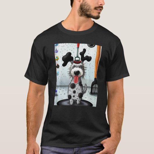 Dalmatian dog artwork puppy tシャツ (正面)