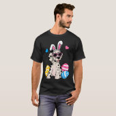 Dalmatian Dog Bunny Ears Sunglasses Easter Day Tシャツ (正面フル)