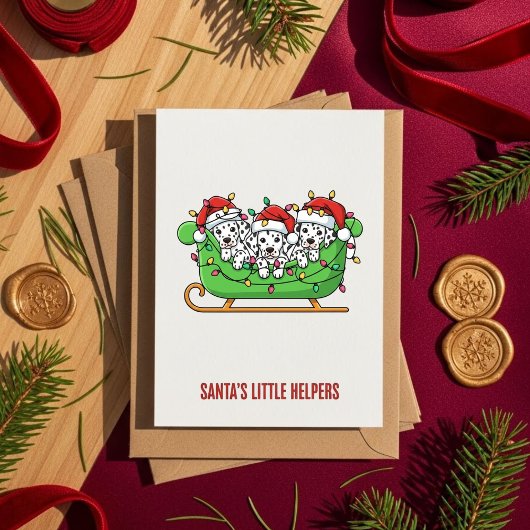 Dalmatian Dog Christmas Card – Santa’s Helpers シーズンカード