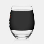 Dalmatian Dog Christmas Lights Santa Hat Xmas Dog ステムなしワイングラス (左)