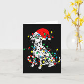 Dalmatian Dog Christmas Lights Santa Xmas Pet Dog  カード (黄色い花)
