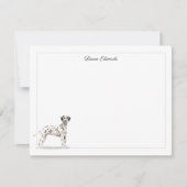 Dalmatian Dog Gray Border Personalized ノートカード (正面)