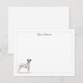 Dalmatian Dog Gray Border Personalized ノートカード (正面/裏面)