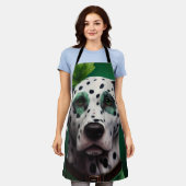 Dalmatian Dog in St. Patrick's Day Dress エプロン (着用した状態)