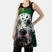 Dalmatian Dog in St. Patrick's Day Dress エプロン (インサイチュ)