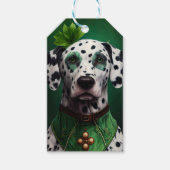 Dalmatian Dog in St. Patrick's Day Dress ギフトタグ (正面)