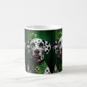 Dalmatian Dog in St. Patrick's Day Dress コーヒーマグカップ