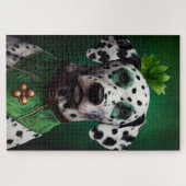 Dalmatian Dog in St. Patrick's Day Dress ジグソーパズル (横)