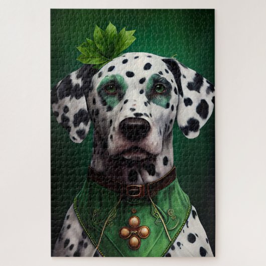 Dalmatian Dog in St. Patrick's Day Dress ジグソーパズル (縦)