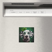 Dalmatian Dog in St. Patrick's Day Dress マグネット (インサイチュ (食洗機))