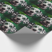Dalmatian Dog in St. Patrick's Day Dress ラッピングペーパー (角)