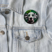 Dalmatian Dog in St. Patrick's Day Dress 缶バッジ (インサイチュ)