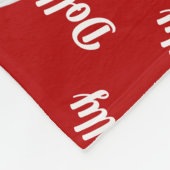 Dalmatian Dog Name on Red Christmas Holiday フリースブランケット (角)