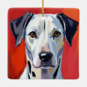 Dalmatian | Dog Painting Pet Watercolor セラミックオーナメント (裏面)
