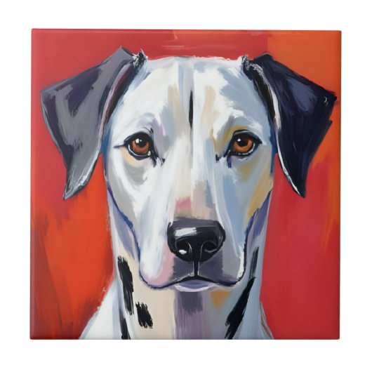 Dalmatian | Dog Painting Pet Watercolor タイル (正面)