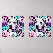 Dalmatian Dog Pink Purple Turquoise Birthday (正面)