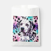 Dalmatian Dog Pink Purple Turquoise Birthday フェイバーバッグ (正面)