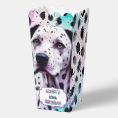 Dalmatian Dog Pink Purple Turquoise Birthday フェイバーボックス (正面)
