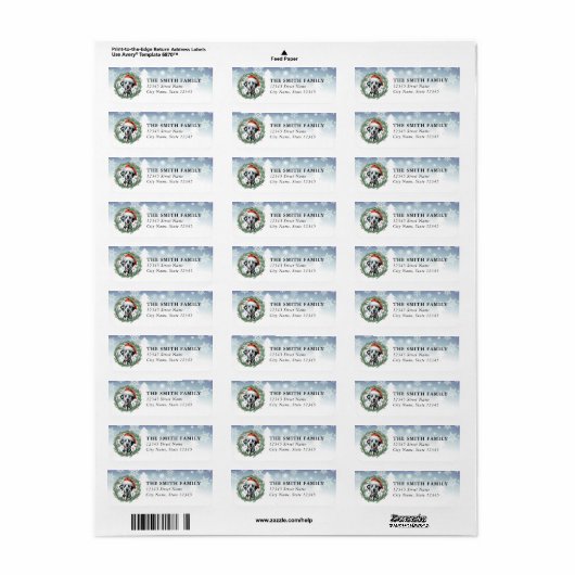 Dalmatian Dog Return Address Labels ラベル (フルシート)