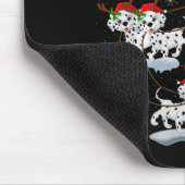 Dalmatian Dog Santa Sleigh Flying Funny Magical Ch マウスパッド (コーナー)