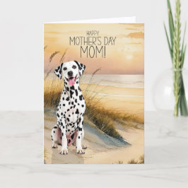 Dalmatian Dog Sunset Beach Mother's Day シーズンカード