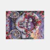 Dalmatian Dog Valentine's Day フリースブランケット (正面(横))