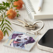 Dalmatian | Dog Watercolor Pet Painting キーホルダー (正面右)