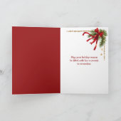 Dalmatian Dog Wearing a Red Christmas Sweater カード (内部)