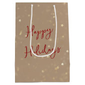 Dalmatian Dog Wearing a Red Christmas Sweater ミディアムペーパーバッグ (裏面)