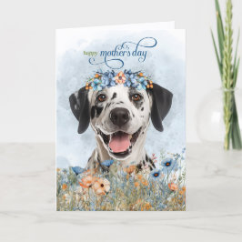 Dalmatian Dog Wildflowers Mother's Day シーズンカード