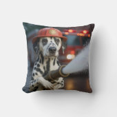 Dalmatian Dog With a Fire Hose クッション (正面)
