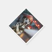 Dalmatian Dog With a Fire Hose スタンダードカクテルナプキン (角)