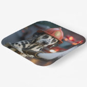 Dalmatian Dog With a Fire Hose ペーパープレート (傾斜あり)