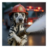 Dalmatian Dog With a Fire Hose ポスター (正面)