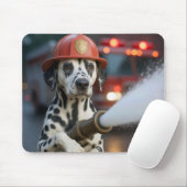 Dalmatian Dog With a Fire Hose マウスパッド (マウス)