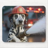 Dalmatian Dog With a Fire Hose マウスパッド (正面)