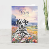 Dalmatian Dog with Wildflowers Pet Sympathy カード (正面)