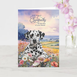 Dalmatian Dog with Wildflowers Pet Sympathy カード