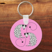 Dalmatian dogs  Metal Circle Keychain キーホルダー (正面)