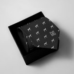 Dalmatian Dogs Pattern Monogrammed ネクタイ<br><div class="desc">Fun Dalmatian dogs pattern on an elegant and classic black background. Personalize with a monogram to make the perfect one of a kind gift.

Looking for a different color? No problem! Simply click the "Customize" button and select the background color of your choice.</div>