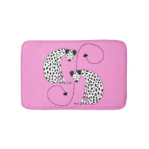 Dalmatian Dogs pink Bath Mat
